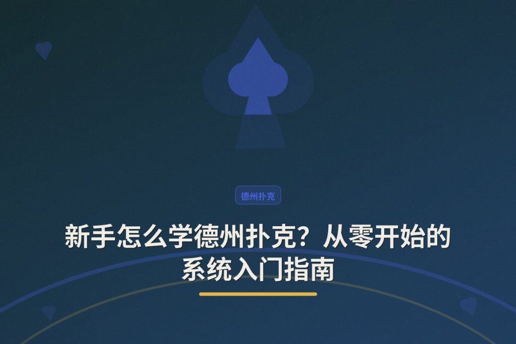 新手怎么学德州扑克 - 新手怎么学德州扑克？从零开始的系统入门指南